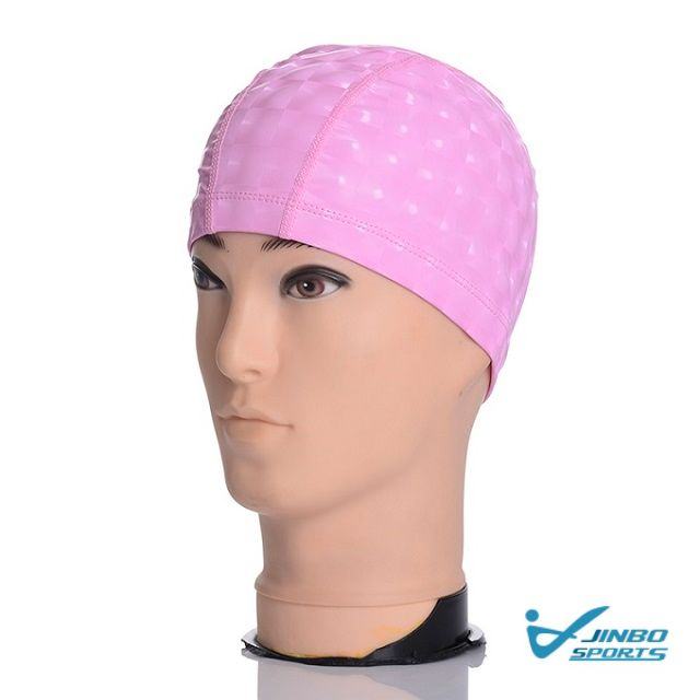 Male and Female Adult Pu Waterproof Solid Color Swimming Cap High Elasticity 3d Printed Swimming Cap