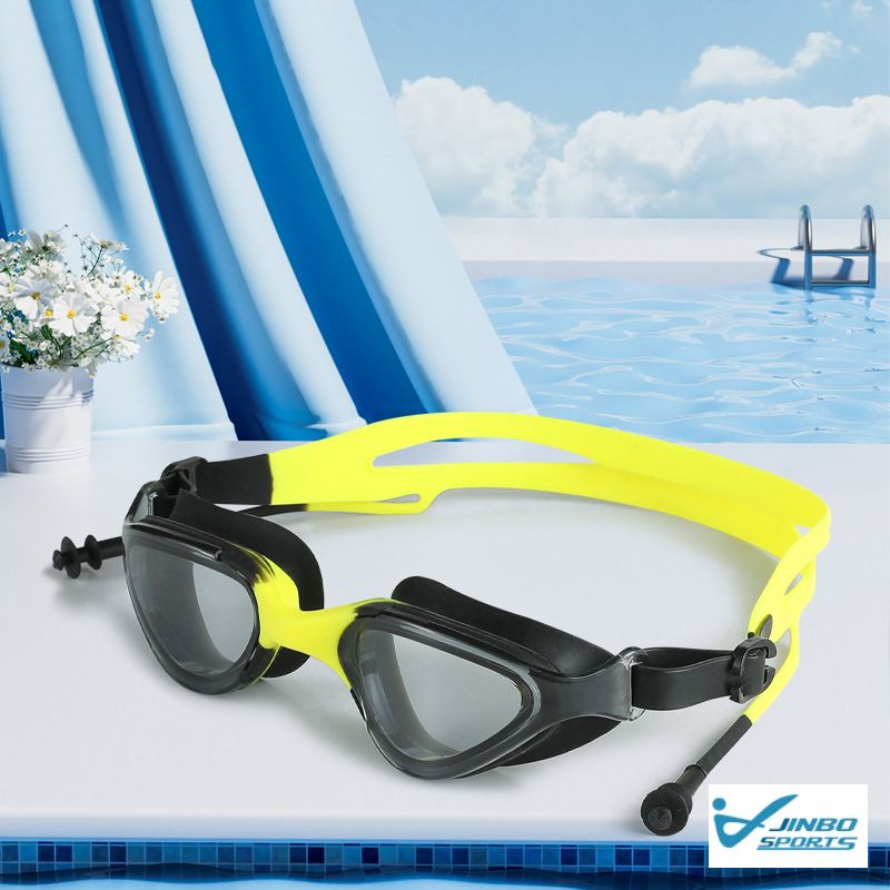 Adult One-Piece Silicone Swimming Goggles with PC Lens