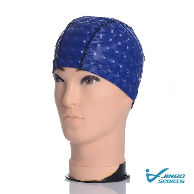 Male and Female Adult Pu Waterproof Solid Color Swimming Cap High Elasticity 3d Printed Swimming Cap