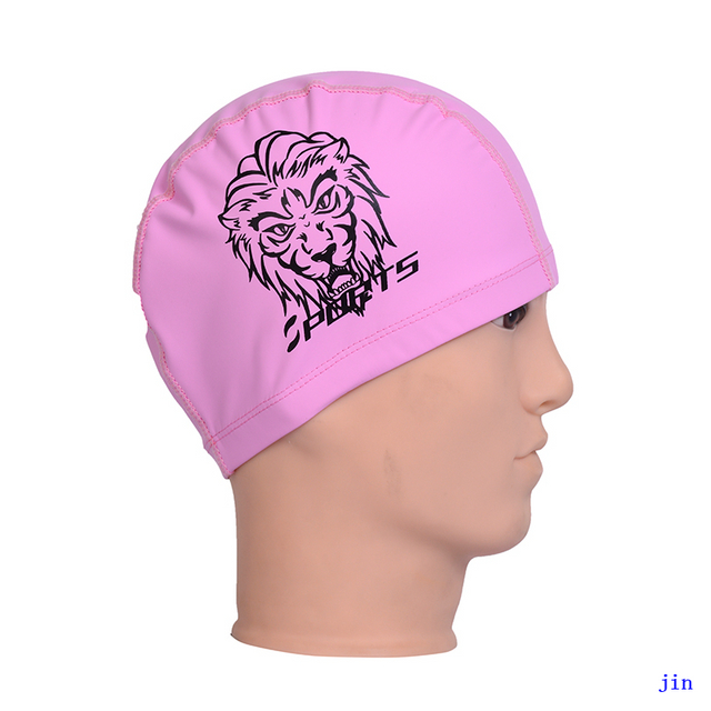 Printing PU Coated Swimming Cap Anti-water Junior&adult Size 