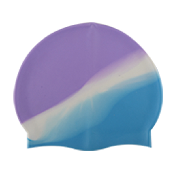 50g Multi-color Or Solid Color Silicone Swimming Cap with Pvc Zip Bag
