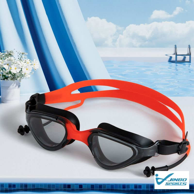 Adult One-Piece Silicone Swimming Goggles with PC Lens