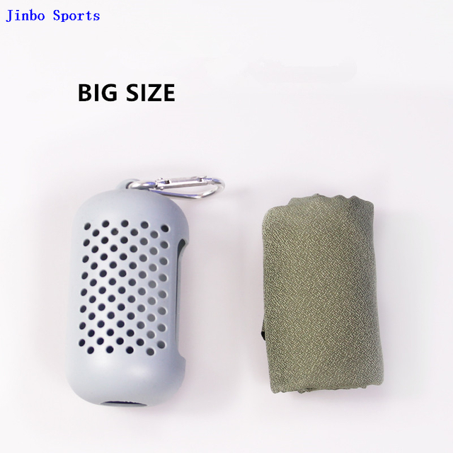 Outdoor And Indoor Sports Instant GYM Microfiber Ice Cooling Towel for Sport with Silicon Case
