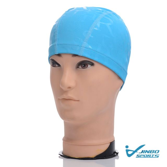 Women Men Children Chinese Pu Swim Cap Printing for Swimming Pool Accessories Solid Swimming Cap