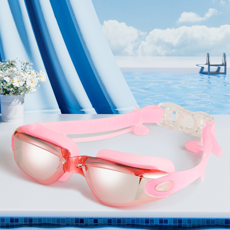 Silver Mirror Swimming Goggles – Clear Vision & Comfortable Fit