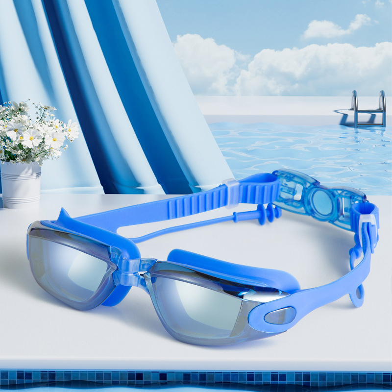 Silver Mirror Swimming Goggles – Clear Vision & Comfortable Fit