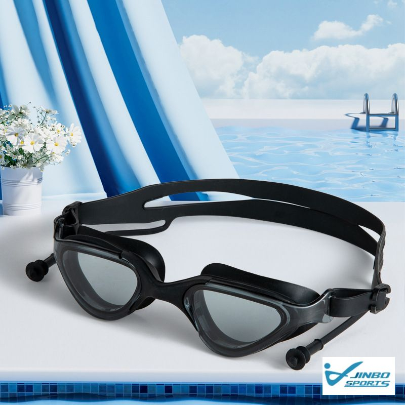 Adult One-Piece Silicone Swimming Goggles with PC Lens