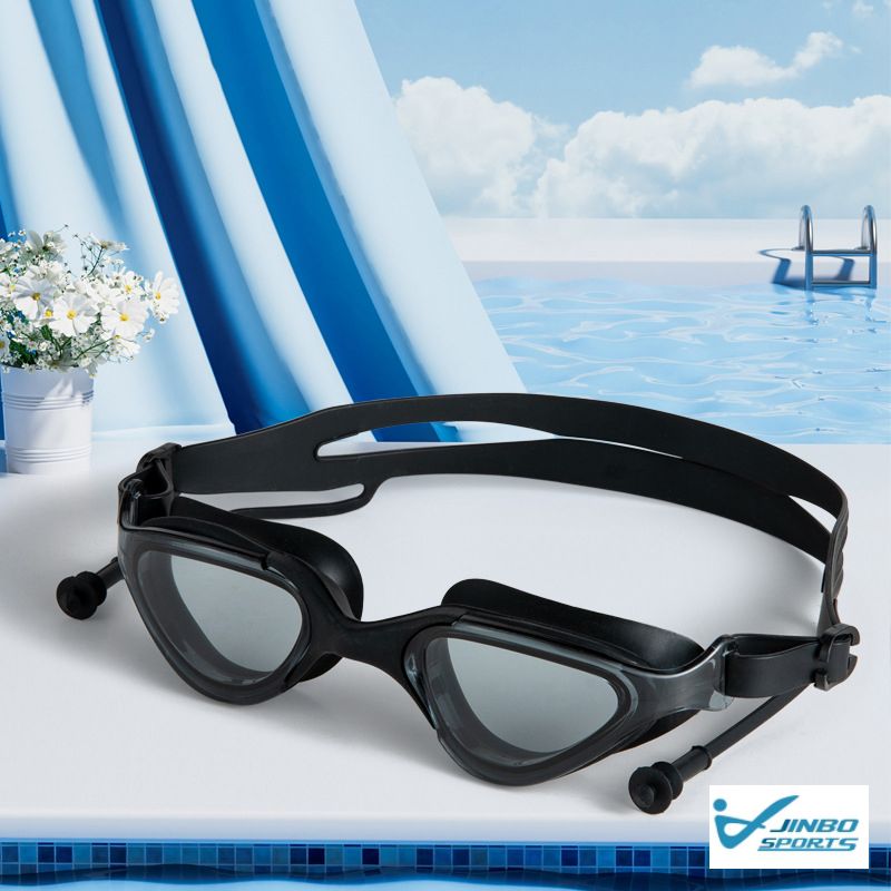 Adult One-Piece Silicone Swimming Goggles with PC Lens